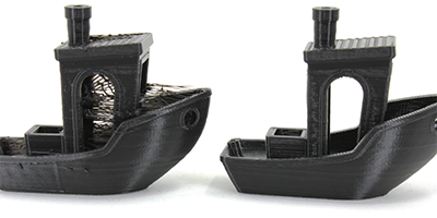 A benchy boat with and without stringing